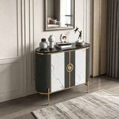 Modern Luxury Sintered Stone Accent Cabinet