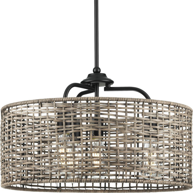 Luminaire suspendu tambour unique à 4 lumières