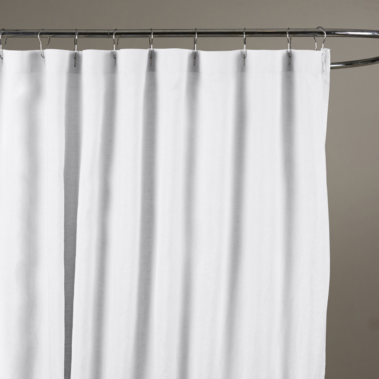 Kendo Linen Shower Curtain, Eggshell White
