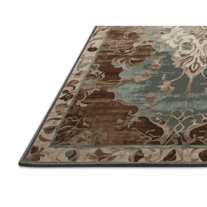 Tapis gris soyeux et moelleux, Rectangle 5 pi x 7 pi