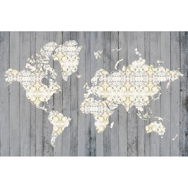 Flower Map I - Graphic Art, Wrapped Canvas, 20 cm H x 30 cm W