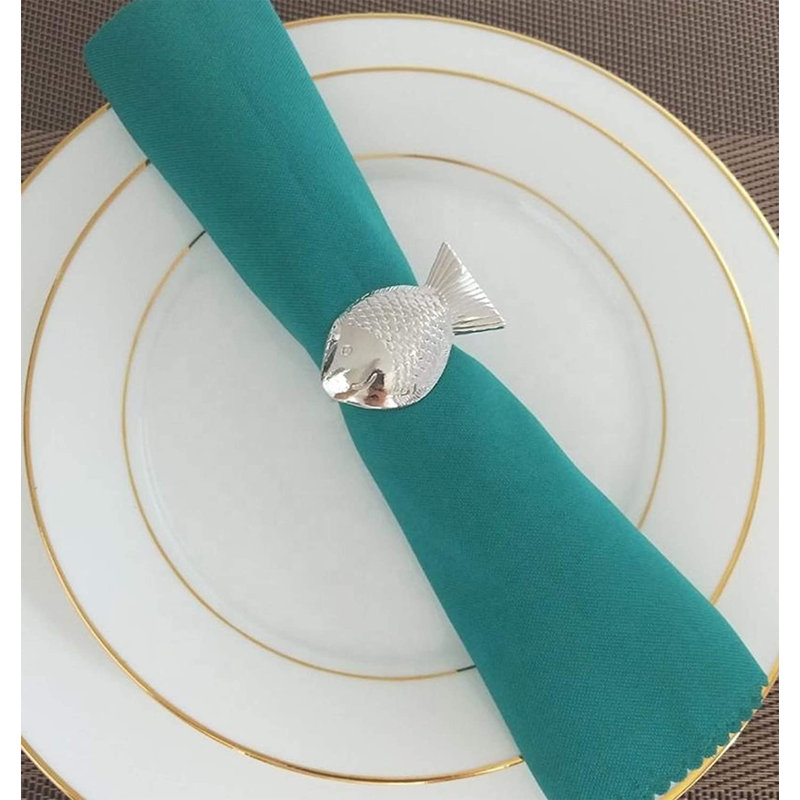 Rond de serviette en métal doré, ensemble de 4, Argent