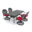 Ensemble de salle à manger 5 pièces en fonte d'aluminium avec 4 chaises pivotantes et table, noir-130072893
