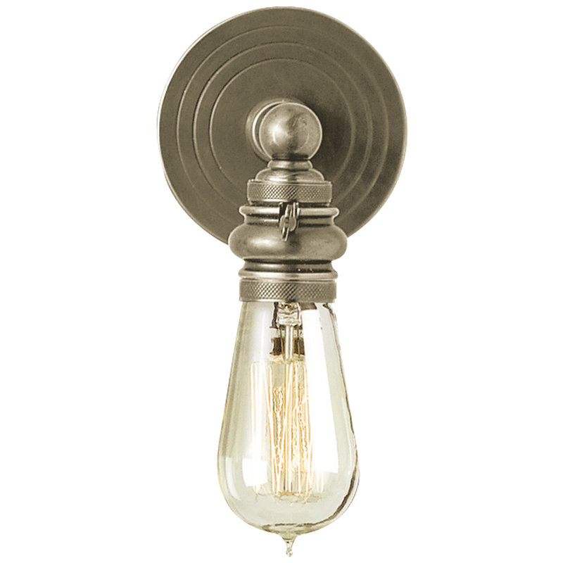 Boston 1 - Light Bath Sconce, Antique Nickel