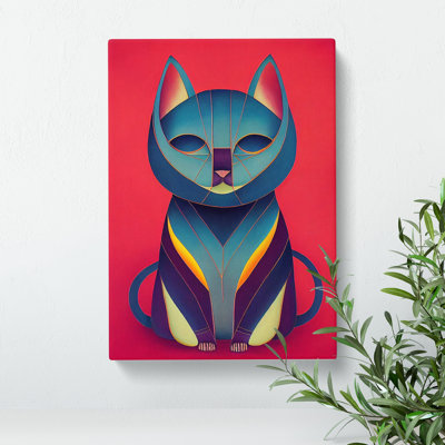 Modern Cat No.3 Abstract - Wrapped Canvas