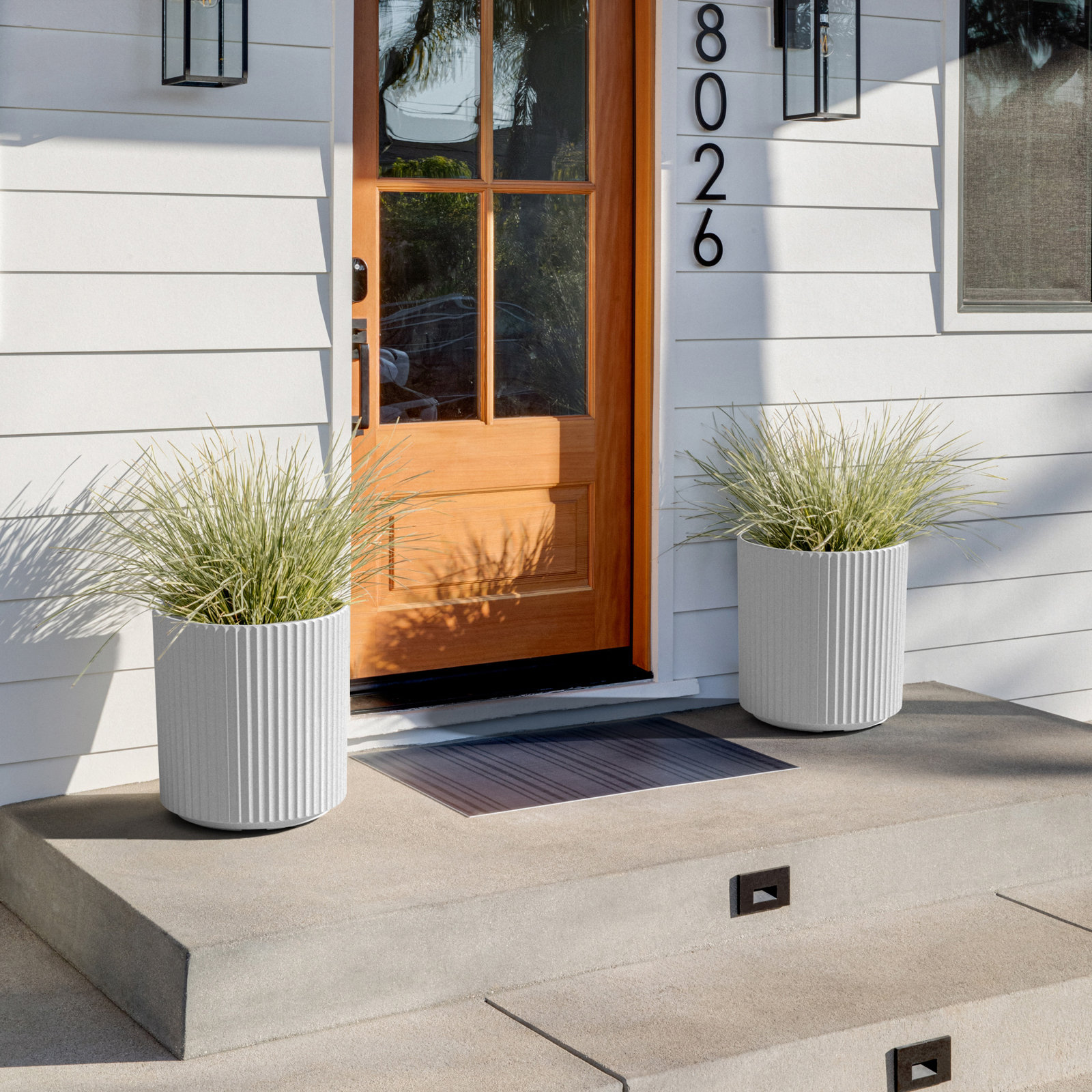 Demi Series 19" Pot Planter, 2, White, 16" H x 14.75" W x 14.75" D