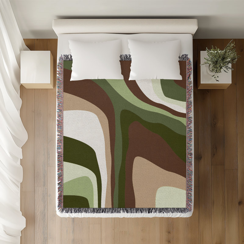 Jeté en coton Clegg, 60 x 60, Vert