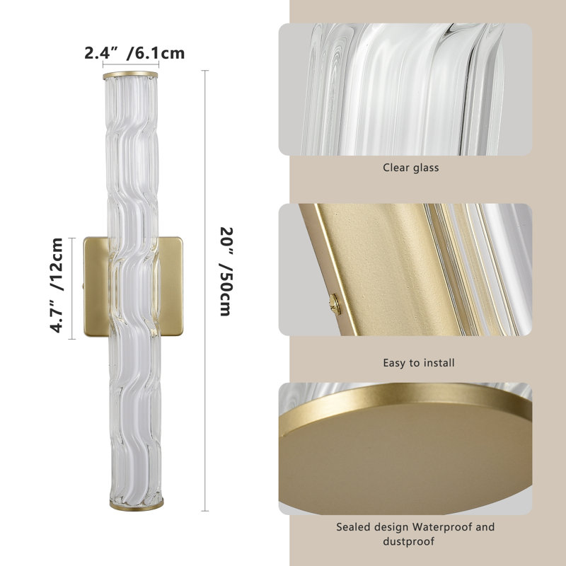 Applique murale Modern Vanity (ampoule non incluse), Doré