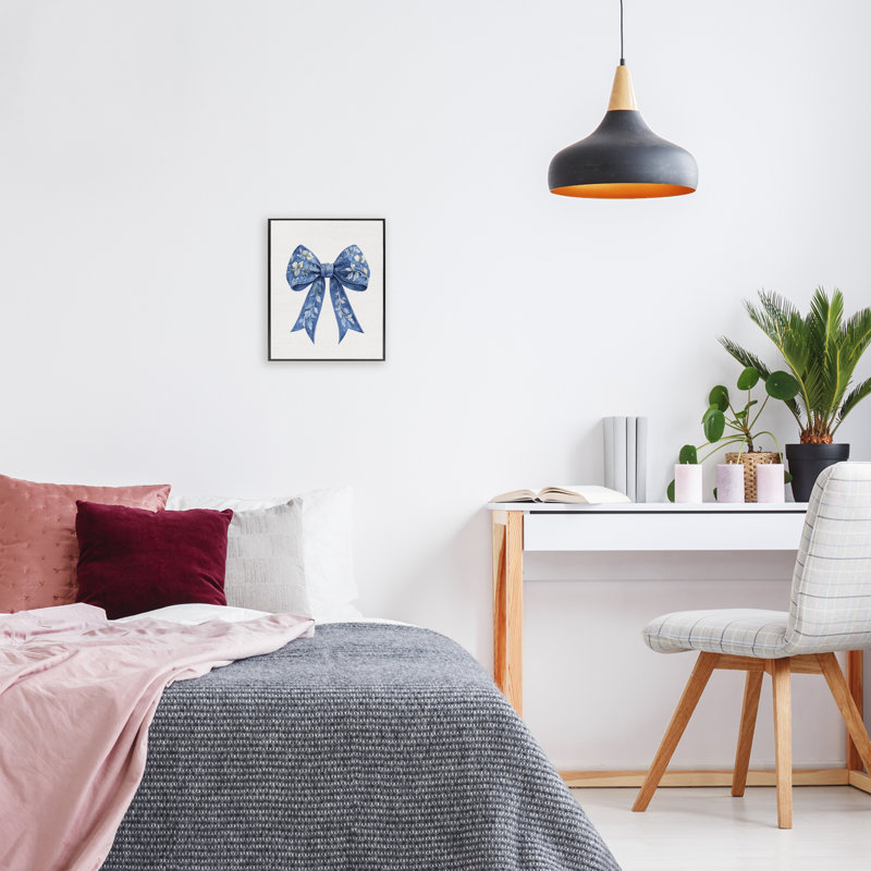 Giclée encadrée à motif de rubans de fleurs complexes, design avec lettres et doublure, H 14 po x l 11 po