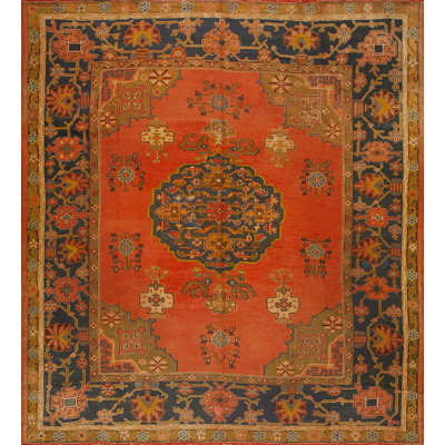 Antique Oushak Turkish Hand Knotted Pile Rug