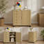 armoire à cinq tiroirs en chêne, classeur rainuré, armoire de rangement à roulettes avec tablettes réglables-113365102