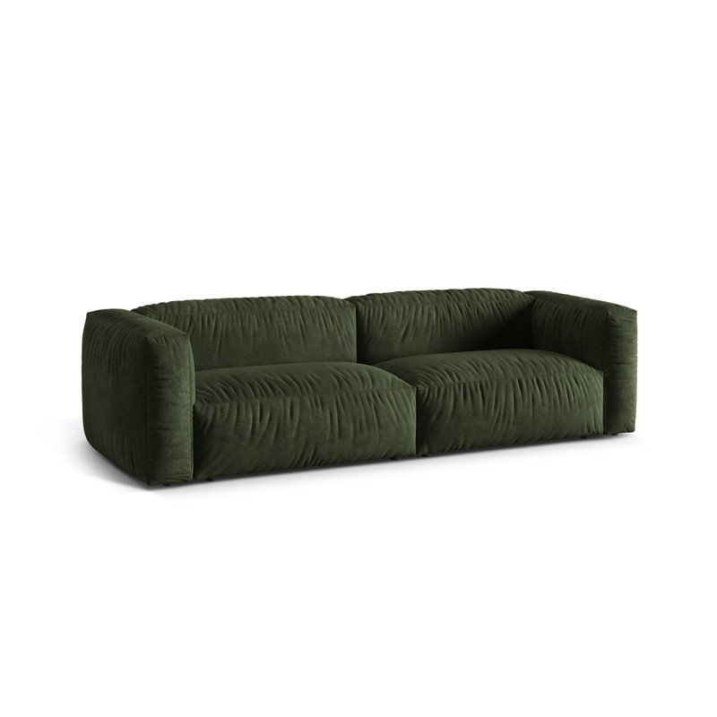 Carlens 3 Seater Velvet Sofa, Green