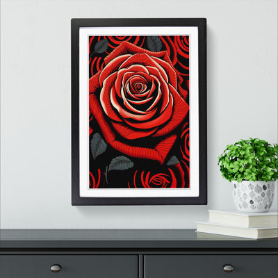Rose Op - Single Picture Frame Print on Wood