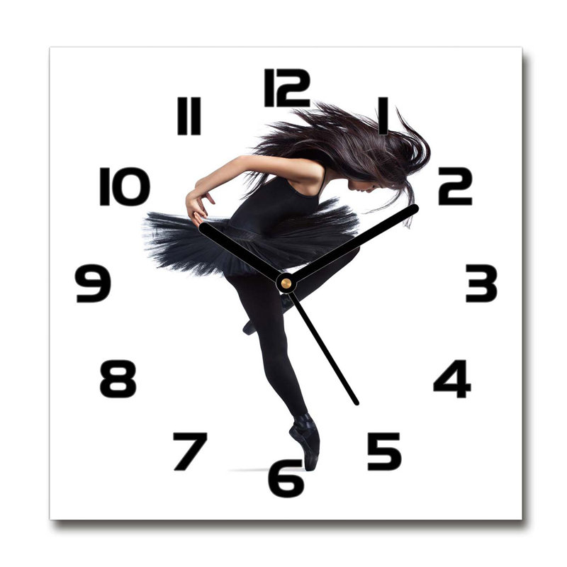 Glass Wall Clock, Black/Brown