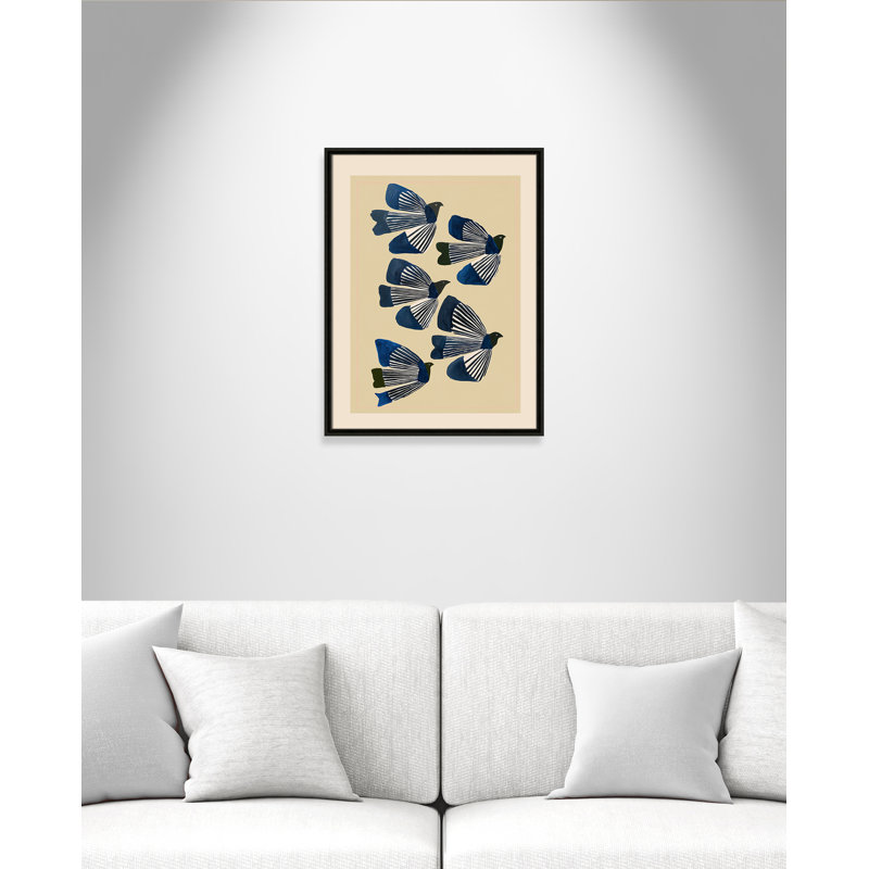 Imprimé indigo par ville, L 19,5 po x H 25,5 po, Toile avec cadre, Flottant espresso