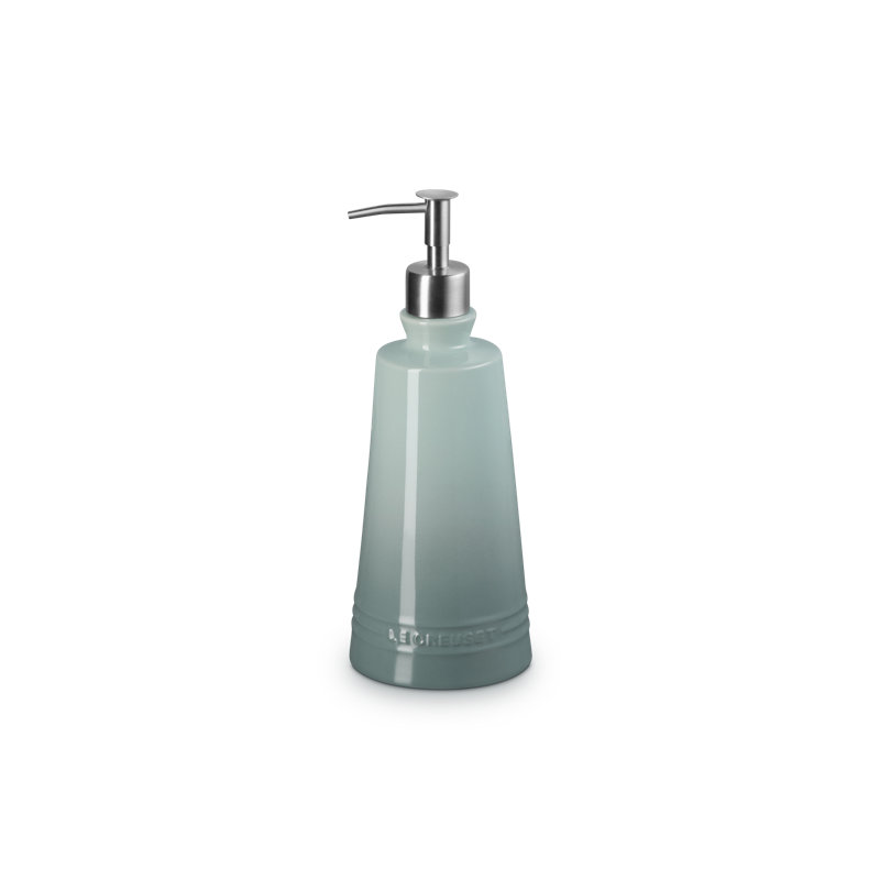 Le Creuset Stoneware Signature Soap Dispenser 20 Oz Sea Salt, Green