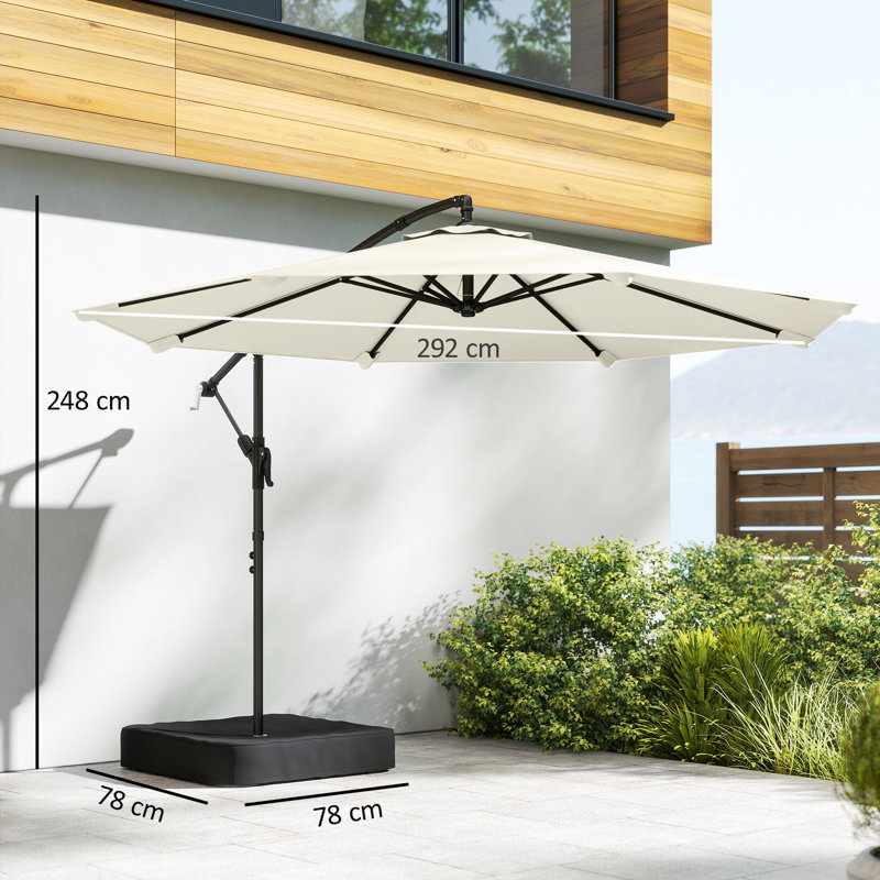 323cm Cantilever Parasol, Cream White