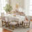 Modern Striped Fabric Dining Chairs, Solid Wood Sled Leg Base - (Set of 2)-555015675-555015673
