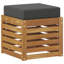  Tabouret 2 pièces en bois d'acacia naturel et anthracite massif