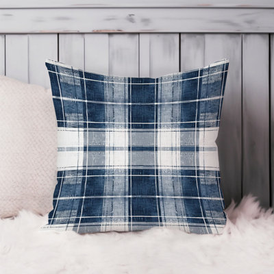 Abstract Blue Plaid Pattern XII Modern