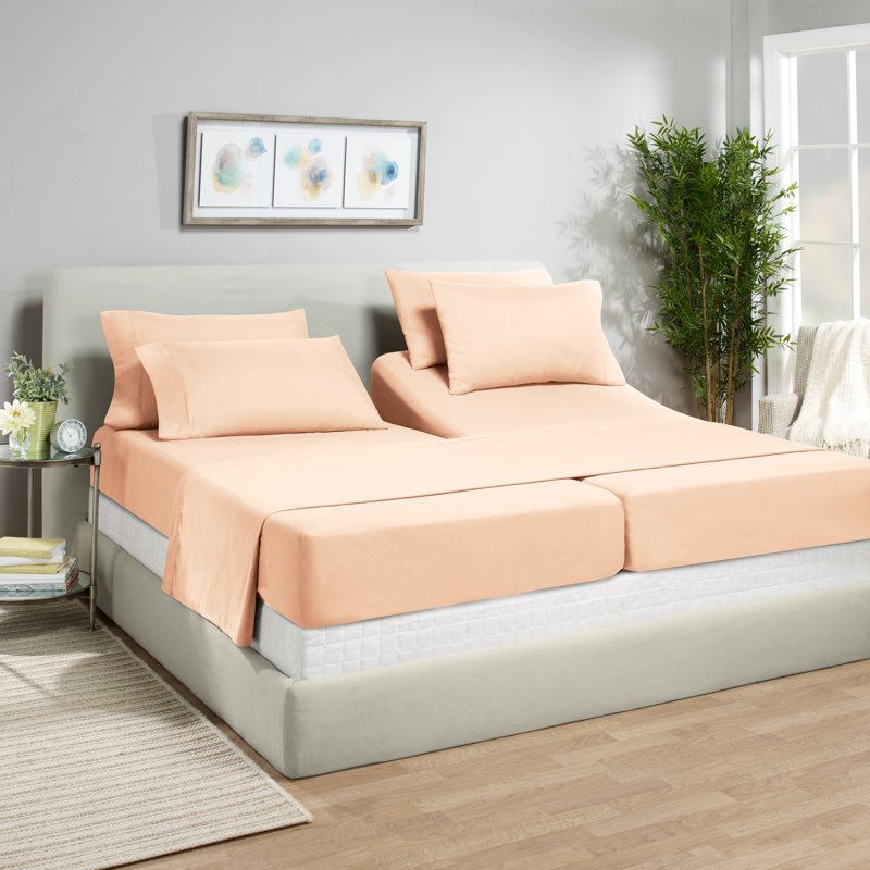 Ensemble de draps luxueux en microfibre, Rosé pâle, Très grand