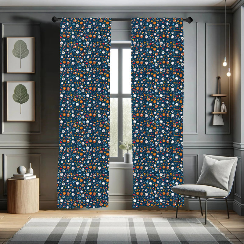 East Urban Home Semi-Sheer Rod Pocket Curtain Panels, 28" x 63"