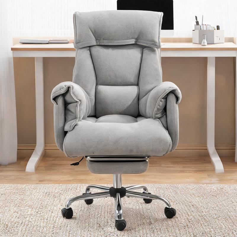 Fauteuil de direction en flanelle avec repose-pieds Cool Grey Snow