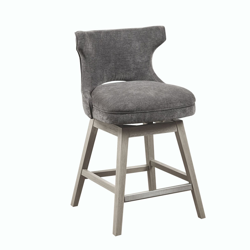 Tabouret de comptoir pivotant, Gris Angtique