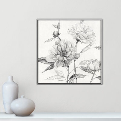 «Linen Peony S croquis I» par Carol Robinson - reproduction sur toile flottante