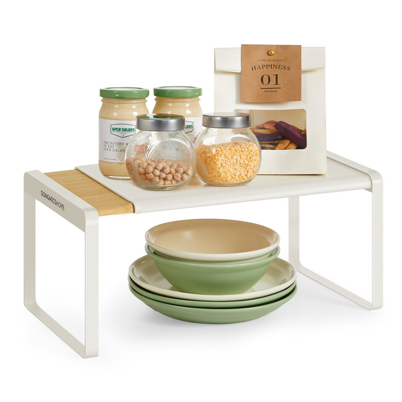 Freestanding Bamboo Spice Rack with Adjustable Racks