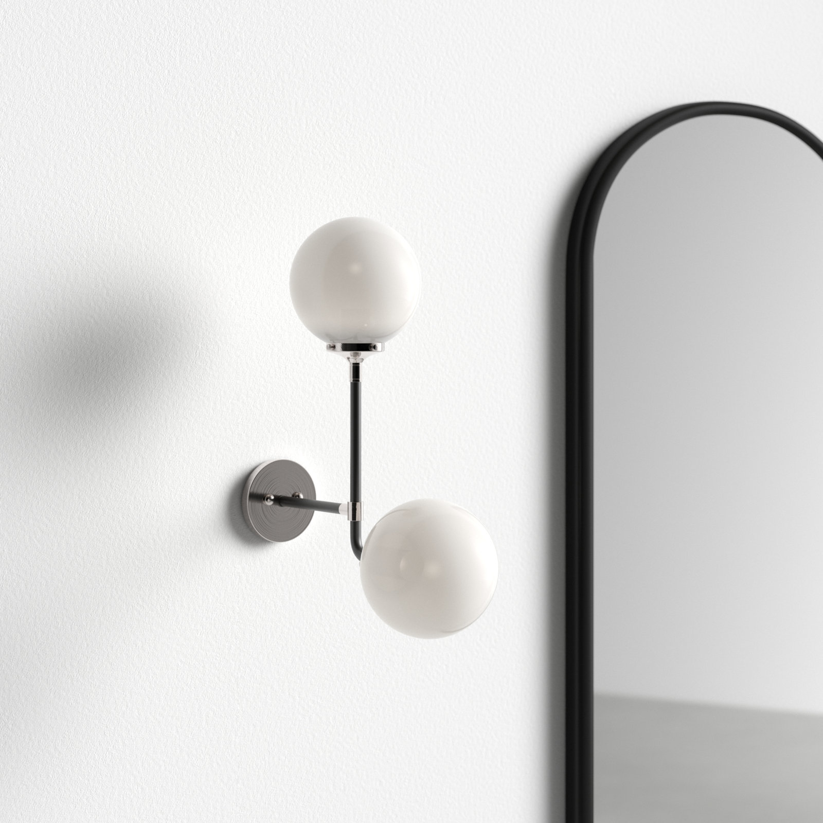 Balko 2 Light Glass Dimmable Armed Sconce