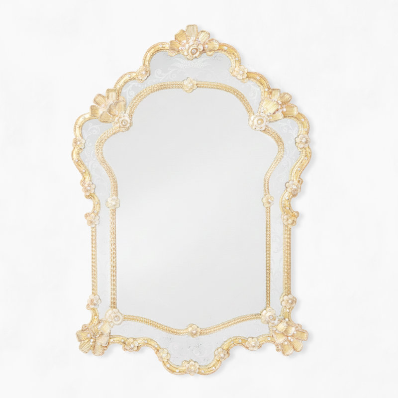 LORENZO Murano Glass Mirror, 49" x 34"