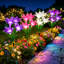Éclairage solaire à fleurs de lys pour l'extérieur avec 16 têtes de fleurs Calla, 7 lumières solaires de jardin à DEL changeantes de couleur, lumières de piquage extérieures imperméables IP65 pour allée de jardin, patio, pelouse, décoration de vacances de mariage