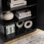 Buffet moderne cannelé de 162,5 cm (64 po) - Dosseret de rangement noir-66321613