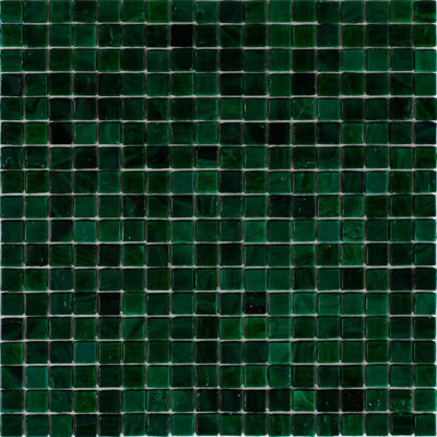 Skosh 11.6” X 11.6” Glossy Bottle Green Glass Mosaic Wall and Floor Tile (18.69 Sq. Ft./Case) (20-Pack)