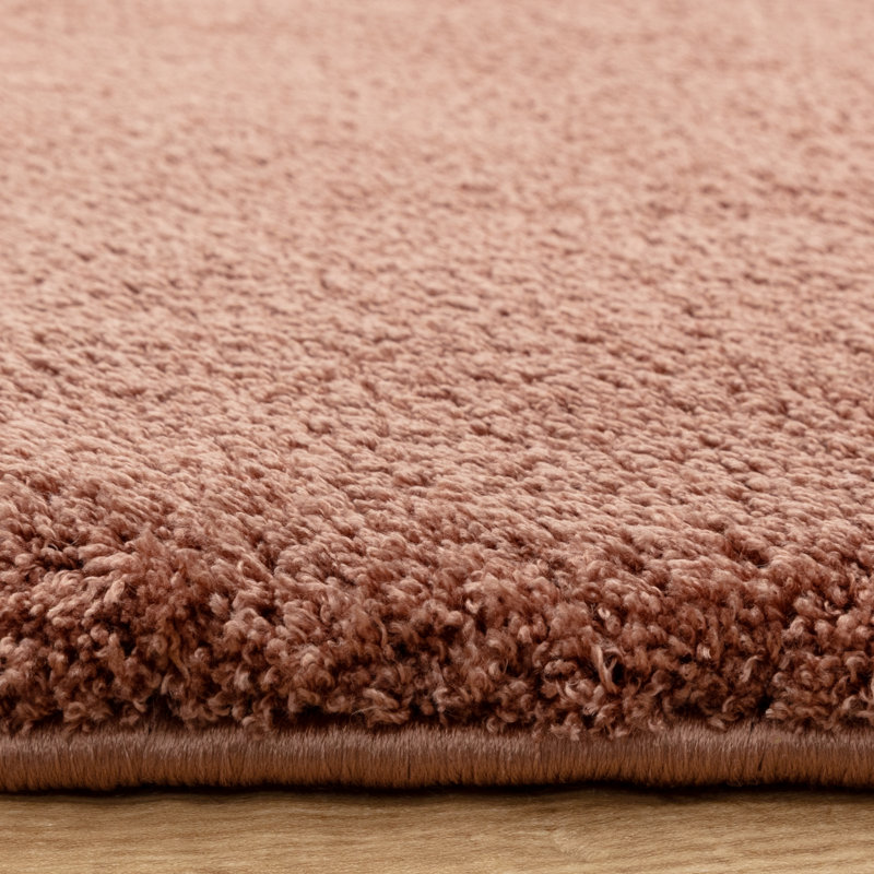Symaya Cosy Shaggy Blush Pink Area Rug, Rectangle 80 x 150 cm