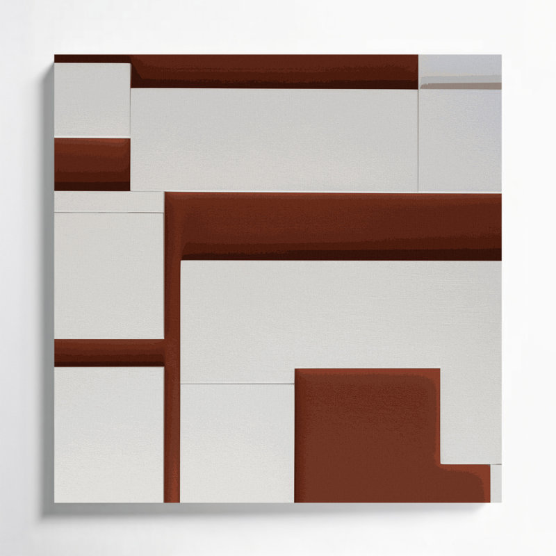 Minimalisme 23, art mural sur toile brune, H 16 po x l 16 po