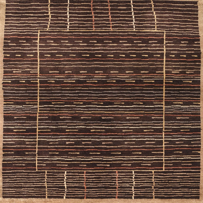Tapis contemporain brun, Carré 4 pi