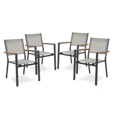 Wailey Steel Outdoor Stacking Dining Armchair