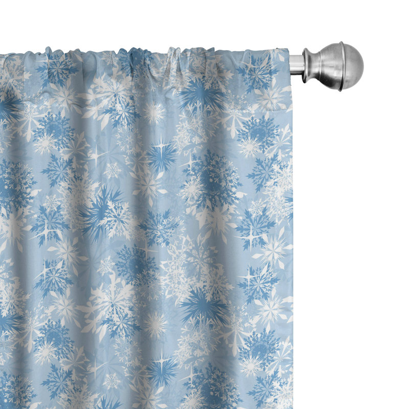Snowflake Semi-Sheer Rod Pocket Curtain Panels, 28" x 95"