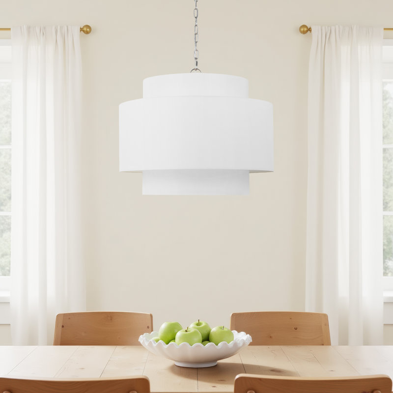 Tanyel 3 - Light Dimmable Drum Chandelier, Polished Nickel