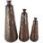 Cassano Metal Tall Teardrop Shaped Decorative Dark Brown Vase with Hammered Texture Set