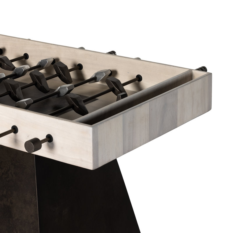 Wesson 56" Wood Foosball Table, Aged Aluminum/Polished Aluminum