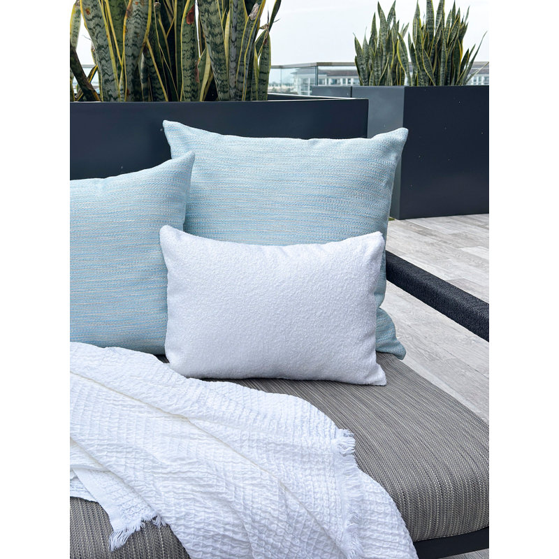 White Rectangular Acrylic Indoor Outdoor Throw Pillow
