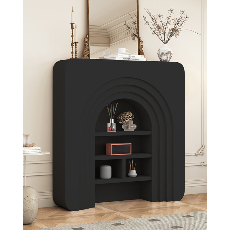 Armoire décorative de salon de style français avec cheminée simulée, H 39,37 po x l 35,43 po x P 7,87 po