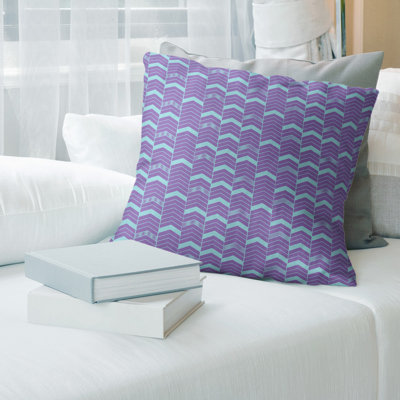 Rhonda Cheval Chevron Leather/Suede Reversible Pillow Cover