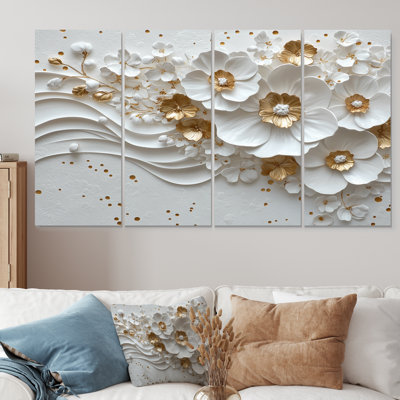Lewisham - Wildflowers Wall Art - Traditional Wall Art For Living Room 4 Piece