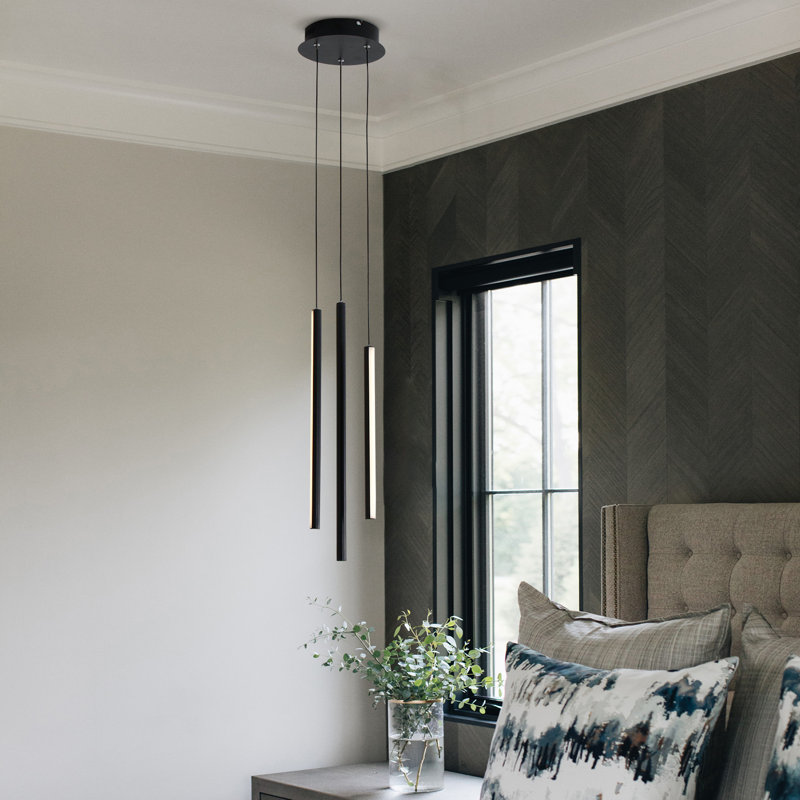 Luminaire suspendu moderne avec lustre moderne pour îlot de cuisine à intensité variable, Trois lumières