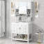  Vanity with Sink, Mirror Cabinet and Towel Bar, Storage Unit with 6 Drawers and 2 Doors, Modern Design-2145394092