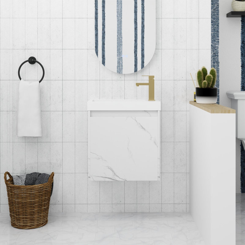 Jayvon 19.73'' Single Bathroom Vanity with Resin Top, White